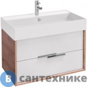 Тумба под раковину Jacob Delafon VIVIENNE EB1667-E75-J5 80 см, корпус дуб давос натуральный, фасад белый блестящий