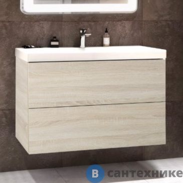 картинка Тумба под раковину Art & MAX AM-Verona-Push-800-2C-SO-RS-TS подвесная с двумя выкатными ящиками, 800x450x550