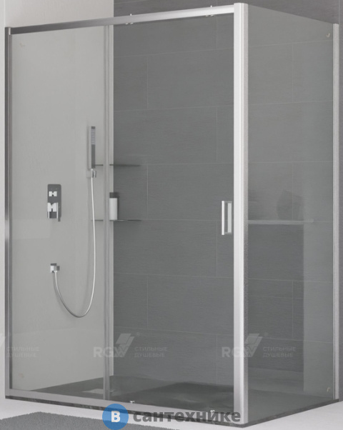 Душевой уголок RGW CL-48 (CL-14 + Z-050-1) хром/Прозрачное/5 мм 150*100*185 (32094805-011), без поддона
