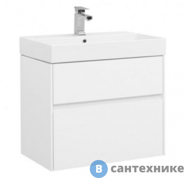 картинка Тумба под раковину Aquanet Бруклин 70 белый глянец (203959)