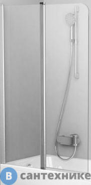 картинка Шторка на ванну Ravak Chrome CVS2-100 L сатин+стекло Transparent (7QLA0U00Z1)