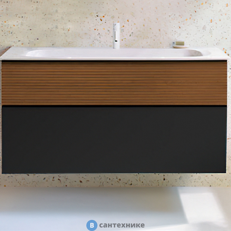 Тумба Burgbad Fiumo с раковиной с 1 отв под смес. 1220х490х610 мм , верхний ящик в цвете FOT52, нижний ящик и база цвет F3958, ручка G0200 (SFXN122F3958FOT52G0200C0001*1)