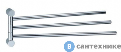 картинка Держатель полотенец WasserKRAFT K-1033 3-е рога металл, хромоникелевое покрытие