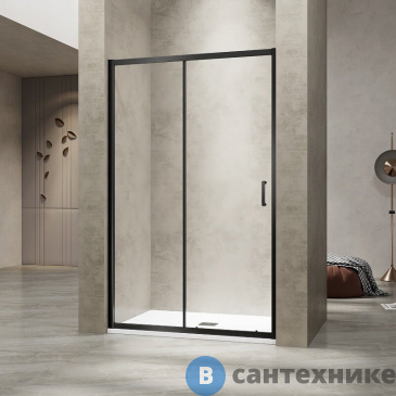 картинка Душевая дверь RGW PA-114-B  140*195 чёрный/ прозрачное (030811414-14)