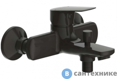 картинка Смеситель Bravat RheinF6429564BW-01-ENG для ванны с коротким изливом, чёрный матовый