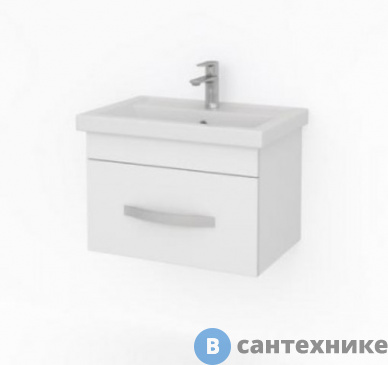 картинка Тумба под раковину Какса-а ХИЛТОН 60 белый подвесная 1 ящик (под ум. Фостер-60)