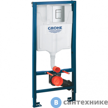 картинка Инсталляция Grohe 38811000 Solido 3 в 1 в сборе, для подвесного унитаза, монтажная высота 1.13 м (Rapid SL 38528001 + панель Even chrome 38966000 + 2 крепления)