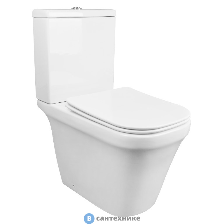 Унитаз с бачком AZARIO Candy AZ-1503B безободковый с сиденьем микролифт, дюропласт. 635*365*775 мм