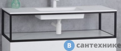 картинка Каркас Cezares одноярусный подвесной, стальной, под раковину (Сварной) CADRO-120/46/30-1C-SO-MET-ST Nero (120x46x30)