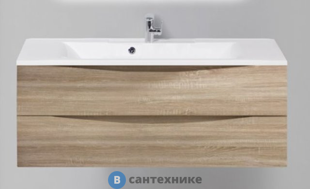 Тумба под раковину BelBagno 120 см MARINO-1200-2C-SO-WO-P подвесная с двумя выкатными ящиками Rovere Bianco
