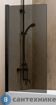 картинка Шторка на ванну Vincea VSB-11800CGB, 800*1400, чёрный матовый, стекло тонированное (VSB-11800CGB)