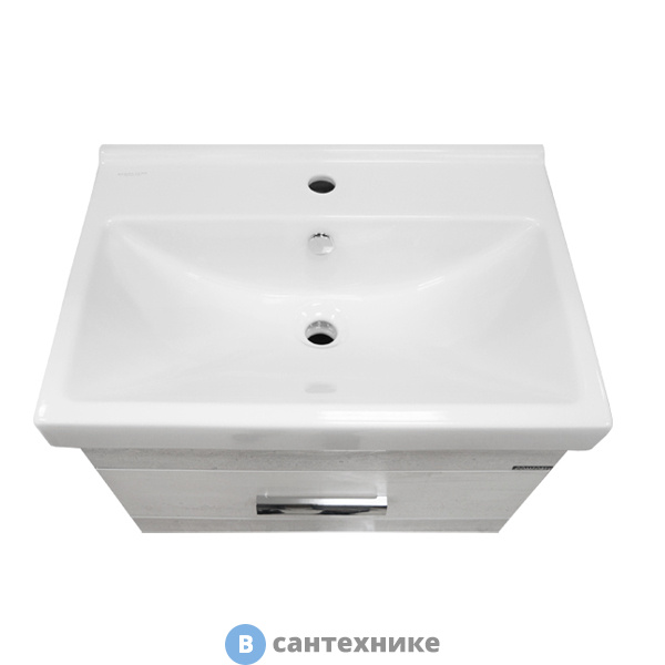 Тумба Comforty Никосия-60Н дуб белый с раковиной Fest 60 F01