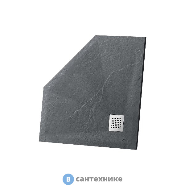 Душевой поддон Vincea VST-4SP1010A из искусственного камня, 1000*1000*25, антрацит, без сифона