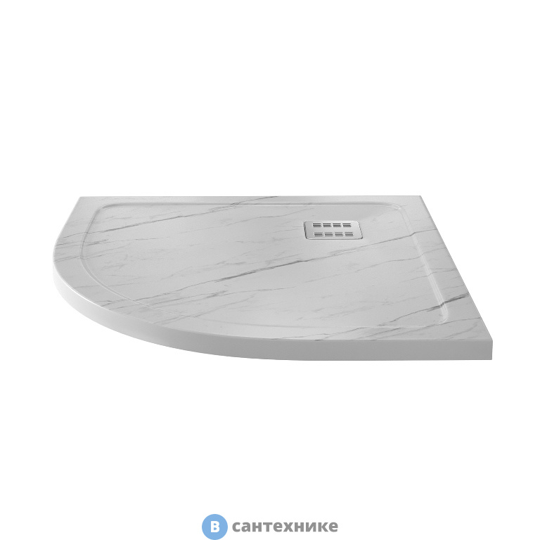 Душевой поддон WasserKRAFT Rhin 44T01 900*900*40, искусственный камень, белый, без сифона