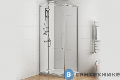 картинка Душевой уголок Royal Bath BERN-V RB90x80х195-T-CH (прозрачное) (BERN-V RB8090-T-CH)