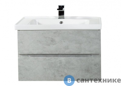 картинка Тумба под раковину Art & MAX TECHNO AM-Techno-900-2C-SO-LS935 подвесная с двумя выкатными ящиками, бетон лофт натуральный