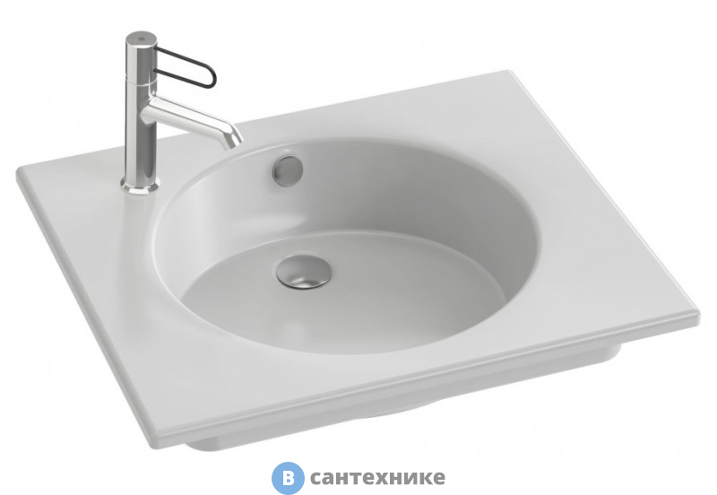 Раковина Jacob Delafon EXBA112-Z-00 с гладкой нижней поверхностью ODEON RIVE GAUCHE /60/(белый)