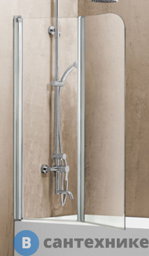 картинка Шторка на ванну Vincea VSB-12114CL, 1140*1400, хром, стекло прозрачное