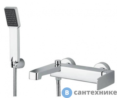 картинка Смеситель M&Z NGM00500 New Geometry для ванны, с душевым набором, хром