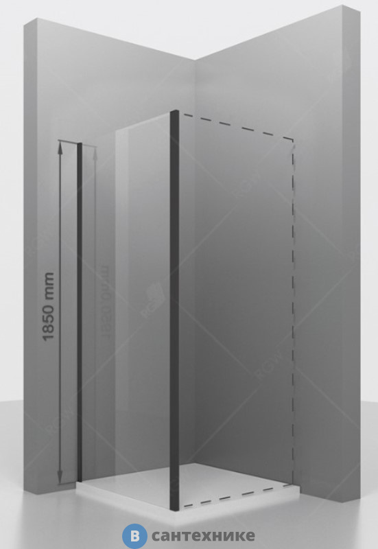 Боковая панель RGW Z-050-1B чёрный/Прозрачное/6 мм 120*185 (352205112-14)