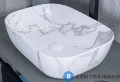 картинка Раковина накладная GID-ceramic Mnc333C под камень глянцевый (460х325х135)