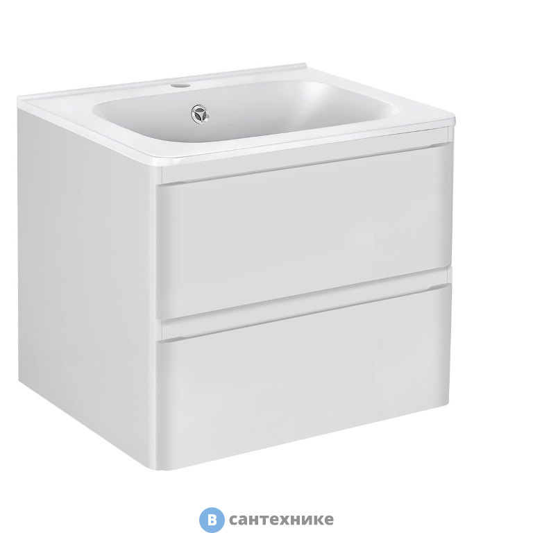 Тумба под раковину Vincea Vico 600 подвесная, 2 выкатных ящика soft close, G.White (VMC-2V600GW)