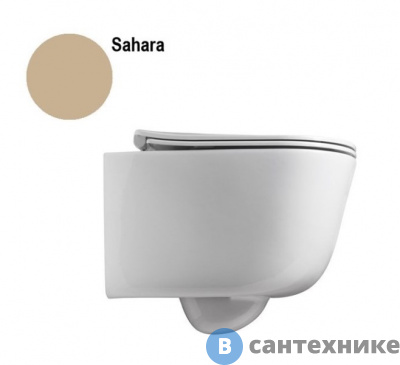 картинка Унитаз подвесной AXA Eva 8801010 550х360 мм, безободковый, Sahara Matt, без сиденья