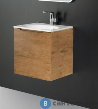 картинка Тумба под раковину BelBagno ETNA подвесная с одной распашной дверцей, с одной полкой, правосторонняя, Rovere Nature, 496x392x500, ETNA-500-1A-SO-RN-P-R