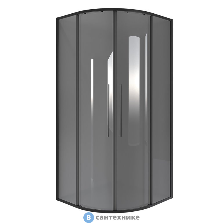 Душевое ограждение Niagara NG-2826-34 BLACK (90*90*195) полукруг, раздвижная, черный матовый, стекло тониров, без поддона