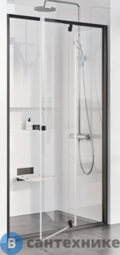 картинка Душевая дверь Ravak PDOP2-110 чёрный + транспарент (03GD0300Z1)