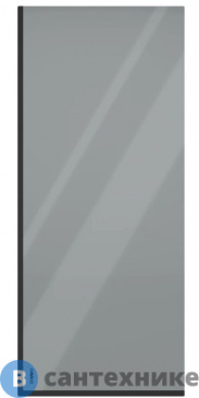 картинка Шторка на ванну DIWO Анапа неподвижная, 70х140, профиль черный матовый, тонированное стекло (583136)