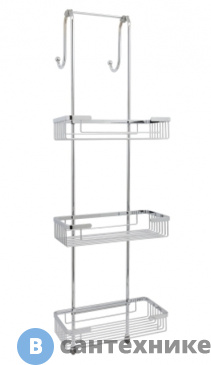 картинка Комплект из держателей и 3-х навесных полок WasserKRAFT K-72233 металл, нержавеющая сталь AISI 304, хромоникелевое покрытие