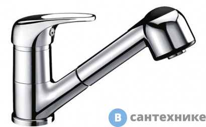 картинка Смеситель WasserKRAFT Oder 6365 для кухни с выдвижной лейкой латунь, хромоникелевое покрытие