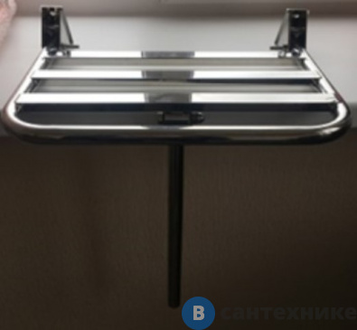 картинка Сиденье Aquanika АКВ-70 для душа откидное для МГН с упором в пол /50х50х45/ (хром)