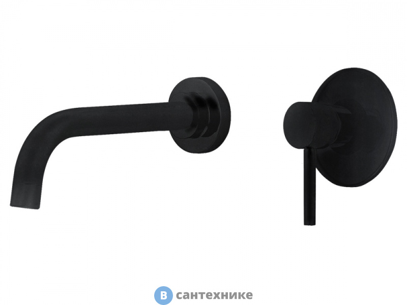 Смеситель ABBER Wasser Kreis AF8112B для раковины скрытого монтажа, чёрный матовый