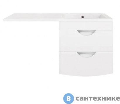 картинка Тумба под раковину Style line Жасмин 2 60 (2 ящ.), Космос / Даллас 120, Люкс белая, подвесная PLUS (4650134472141)