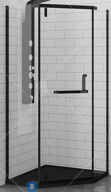 Душевой уголок RGW HO-081-B 90*90*195 трапеция/чёрный/прозрачное/8 мм (350608199-14) без поддона