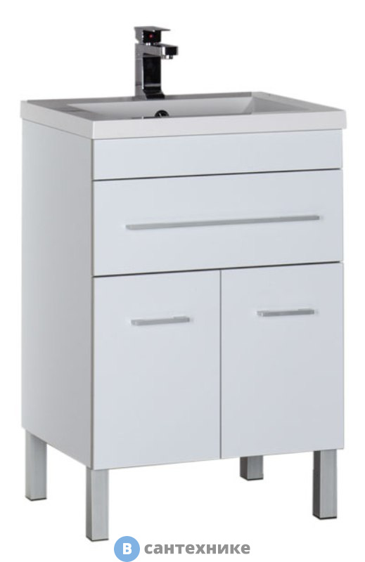 Тумба под раковину Aquanet Верона 58 напольная 1 ящ. 2 дв. белый (182507)