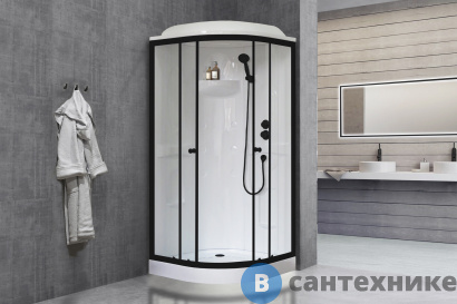 картинка Душевая кабина Royal Bath RB 90HK1-T-BL 900x900x2170 (прозрачное) (RB90HK1-T-BL)