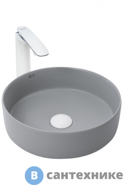 картинка Раковина WELTWASSER ELBACH 3134 MFG накладная (матовая светло-серая) /355х355х120/