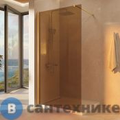 Душевая перегородка Vincea Walk-In VSW-1H900GSG, 900*2000, матовый золотой, стекло янтарь