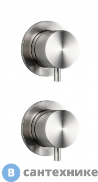 картинка Смеситель CISAL Xion встраиваемый однорычажный для ванны/душа на 2 выхода, внешняя и внутренняя части в комплекте, нержавеющая сталь AISI 304 (XI000215D1)