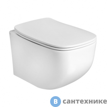 картинка Унитаз подвесной AXA White Jam 3312701 520х340 мм, безободковый, White Glossy, без сиденья