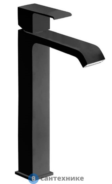 Смеситель Cezares PORTA-LC-NOP для накладных раковин, с донным клапаном, чёрный матовый