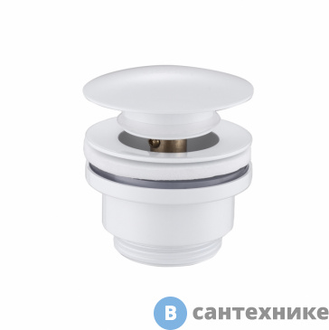 картинка Донный клапан ABBER AF0011W без перелива, клик-клак, белый