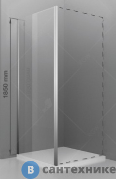 картинка Боковая панель RGW Z-050-1 хром/Прозрачное/6 мм 80*185 (352205108-11)