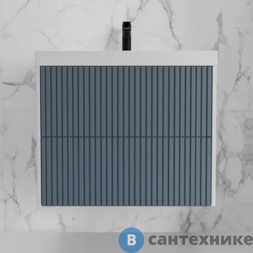 картинка Тумба под раковину Style line подвесная Стокгольм 70, Classic 70, (2 ящ.) графит софт, PUSH (4650134473285)