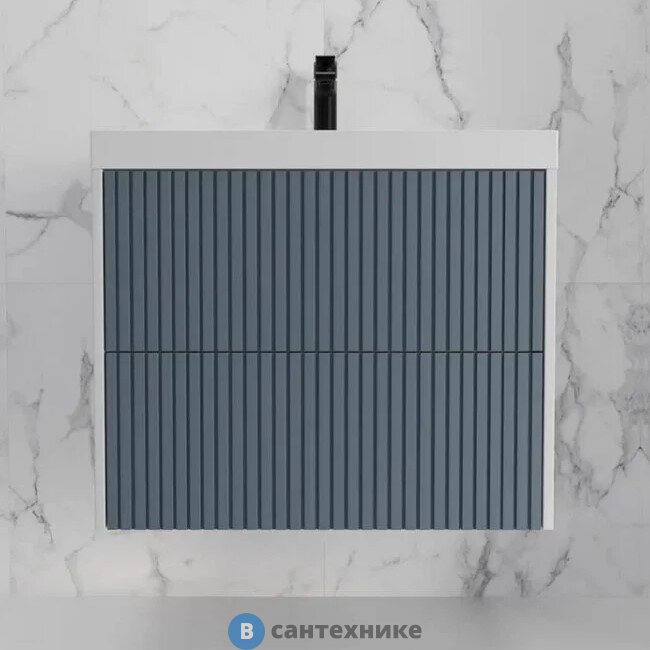 Тумба под раковину Style line подвесная Стокгольм 70, Classic 70, (2 ящ.) графит софт, PUSH (4650134473285)