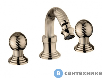 картинка Смеситель Cezares OLIMP-BBS2-02-M для биде на три отверстия с донным клапаном, бронза