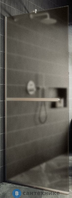 Душевая перегородка в профиле MaybahGlass 1950*790 Стекло 8 мм Бронза матовая +Полотенцесушитель (MGD-728-5у)